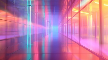 Wall Mural - Neon Glow Hallway