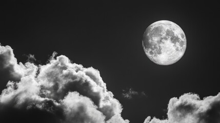 Wall Mural - moon surrounded by clouds