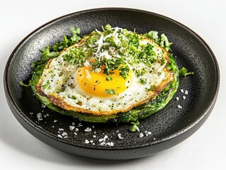 Canvas Print - fried egg with parsley