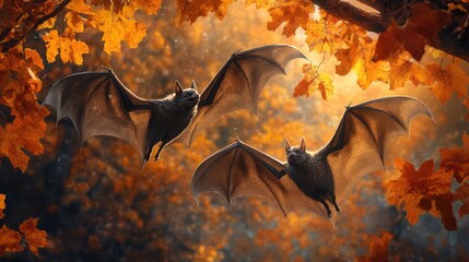 festive bats in autumn imagery