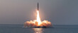 © Lubo Ivanko - ICBM ballistic missile launched from a submarine at sea. Generative AI