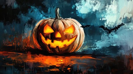 Sticker - Halloween themed artwork with text on dark background