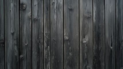 Wall Mural - Dark, weathered wooden planks create a rustic and textured backdrop.