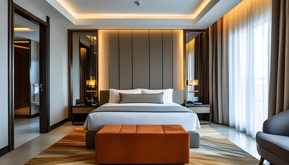 Wall Mural - Contemporary Elegance in Luxurious Modern Suite Design