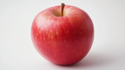 Wall Mural - A Close-Up of a Single Red Apple with a Stem