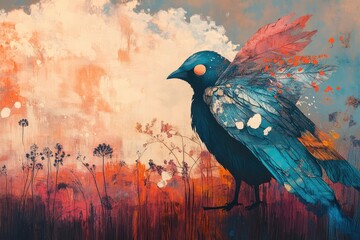 Wall Mural - Field Guardian Bird Protection