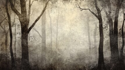 Poster - grunge dark forest background for halloween theme