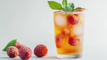 Canvas Print - cocktail with strawberry