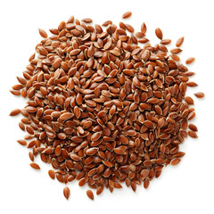 Wall Mural - Flax seeds pile isolated on white