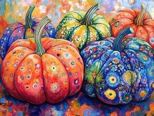 Canvas Print - Vibrant pumpkins