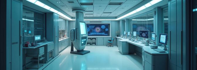 Wall Mural - futuristic lab for cell therapy development 3d illustration