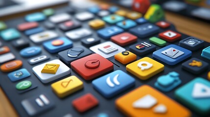 Colorful App Icons on a Black Background