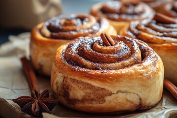 Canvas Print - warm and comforting gluten-free cinnamon rolls, fresh from the oven perfect for a cozy treat desserts yum