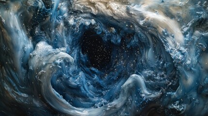 Wall Mural - Abstract Cosmic Swirl with a Starry Void