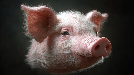 Sticker - Close-up Portrait of a Cute Piglet