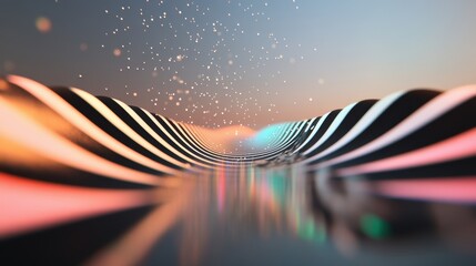 Wall Mural - a series of diffraction patterns created by particles passing through a double slit, demonstrating t