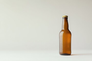 Beer bottle on solid white background, single object