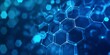 © Thanthara - Hexagons pattern blue background for genetic research and chemical engineering innovation technology