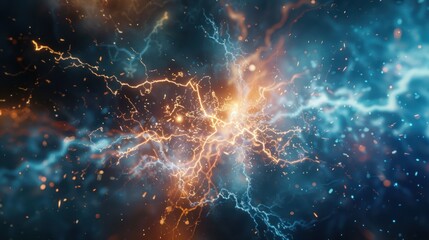 Poster - Abstract Lightning and Sparkles