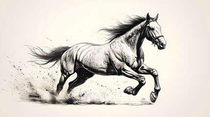 Powerful outline of a galloping horse representing speed power and grace in equestrian themes