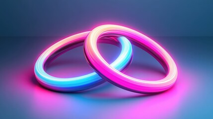 Two glowing rings intersecting in vibrant colors.