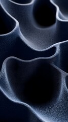 Wall Mural - A close-up of blue foam material, showcasing its soft and voluminous appearance with swirling shapes and curves. The focus is on the texture's unique quality in high resolution.