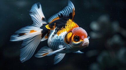 Closeup of a Colorful Goldfish.