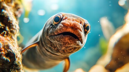 Wall Mural - Closeup of a Fish with Big Eyes.