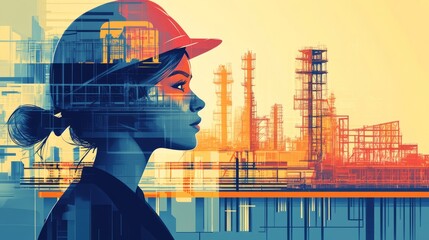 Wall Mural - Gender diversity is essential for the industrial sector, fostering innovation and enhancing global competitiveness, making it not just a matter of fairness but a strategic imperative