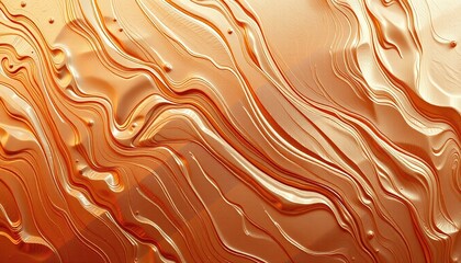 Textured molten design in copper with deep black accents, dynamic and vibrant, artistic display