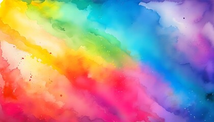 Wall Mural - Luminous watercolor background showcasing a gradient spectrum of rainbow colors for artistic expression and innovative design.