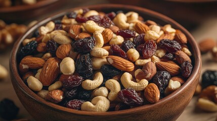 Canvas Print - mixed nuts and raisins