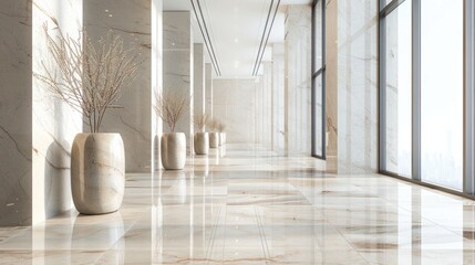 Wall Mural - Marble Hallway with Natural Light