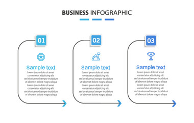 Wall Mural - infographic design template with icons and 3 options or steps. can be used for process diagram, pres