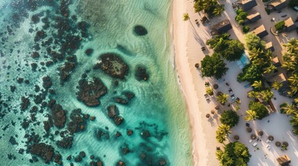 Sticker - Aerial View of a Tropical Beach