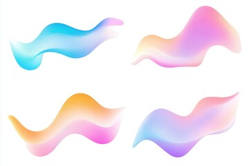 Wall Mural - abstract color rainbow gradient shapes set.