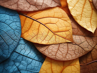 Wall Mural - Attractive Close-up of colored plant leaf