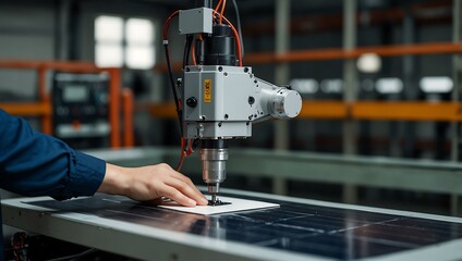 Automation in solar panel manufacturing.