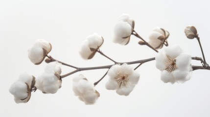 Poster - A collection of white flowers arranged on a branch