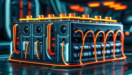 Innovative Electric Vehicle Battery Pack Showcasing Advanced Cooling System and Thermal Management in Dynamic Automotive Technology Design