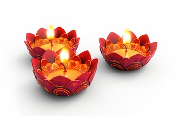 Canvas Print - A pair of red candles stacked on top of each other, waiting to be lit