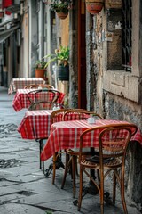 Wall Mural - A pair of people enjoying their meal and conversation at an outdoor table