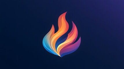 Wall Mural - Abstract flame icon with gradients