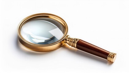 Magnifying glass isolated on white. Generative Image