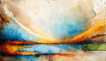 Wall Mural - Serene Abstract Watercolor in Earthy Hues