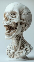 Wall Mural - Detailed Anatomical Skull Sculpture - Human Skeleton Study