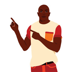 Bold stylish black man in elegant art style vector