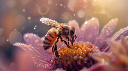 Sticker - Honeybee on a Flower