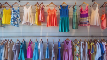 Sticker - Colorful Dresses on Hangers