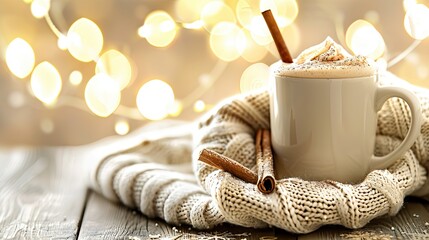 Canvas Print - A cup of hot cocoa with cinnamon sticks